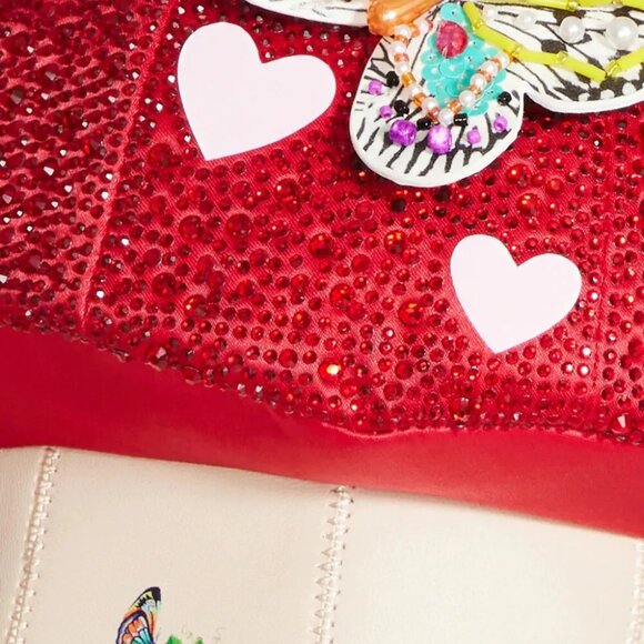 Betsey Johnson Kitsch Mush Love Crossbody Bag Mushroom & Butterfly New Sealed - Picture 8 of 14